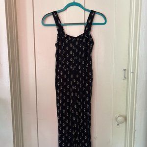 Floral Petite LOFT Jumpsuit in Navy XSP